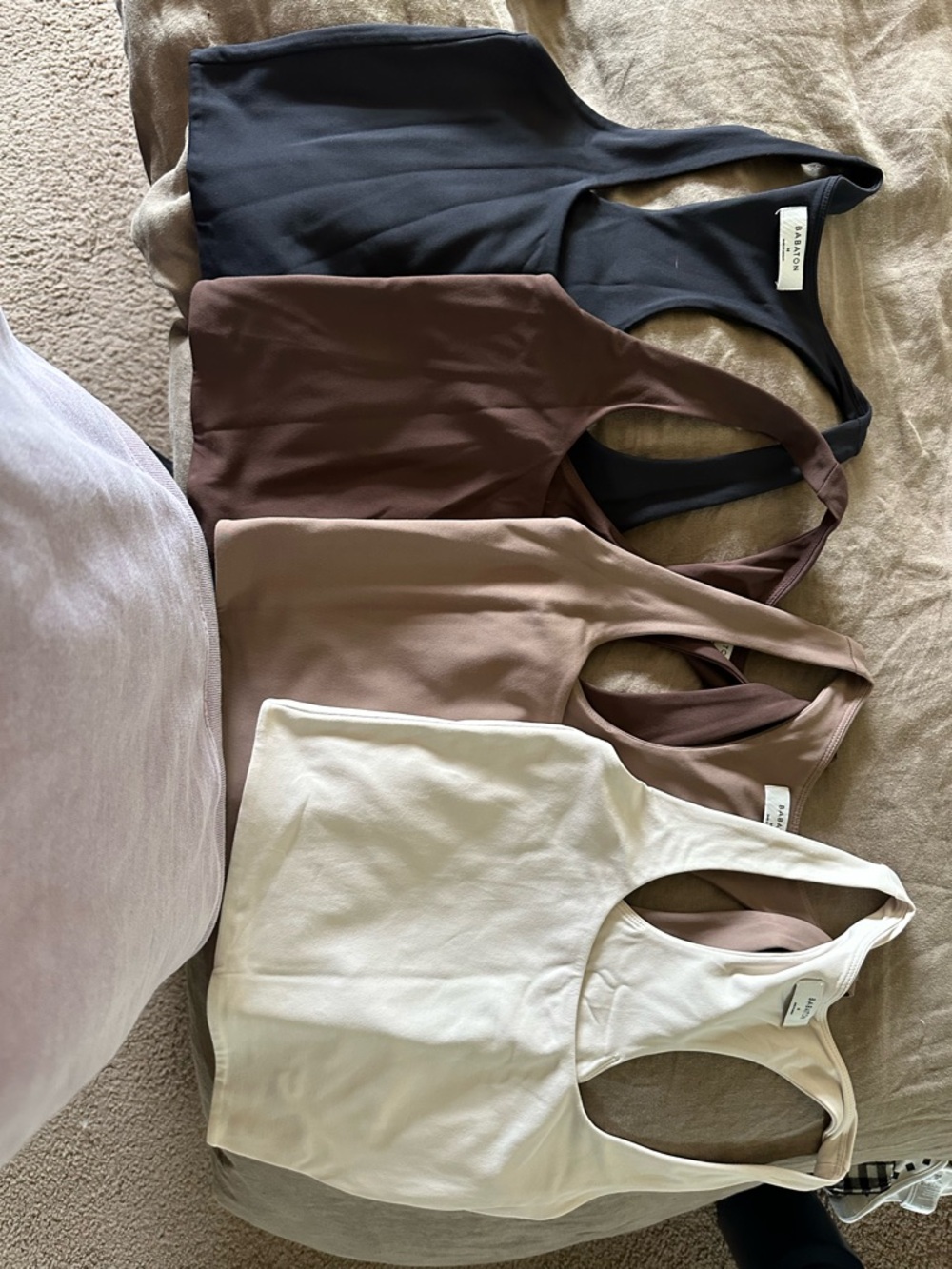 Babaton Contour Tank Tops in Black, Brown, Taupe, Cream (Set of 4)